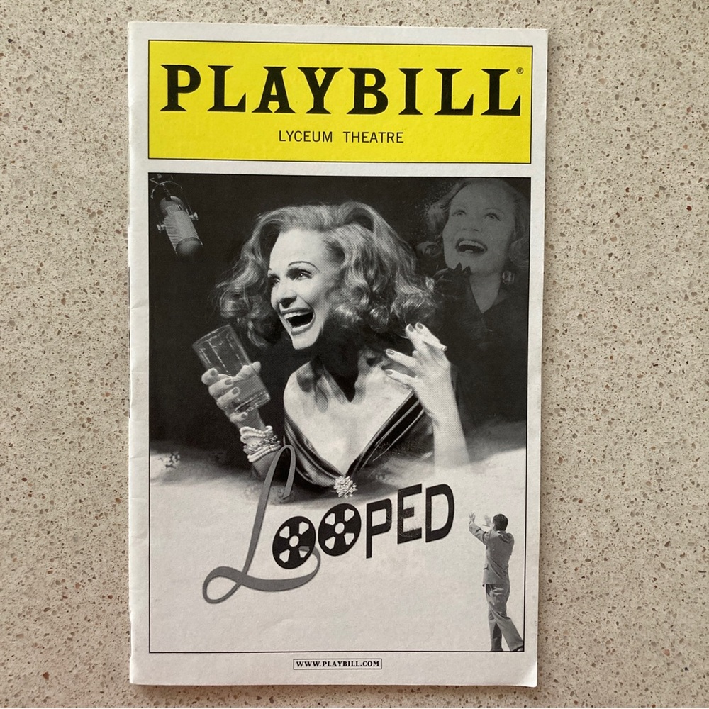 Valerie Harper Playbill Looped Brian Hutchison Michael Mulheren Broadway 2010